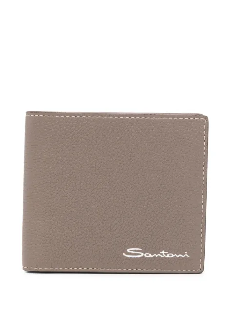 Santoni logo-print leather wallet Neutrals UFPPA2375FOASIW