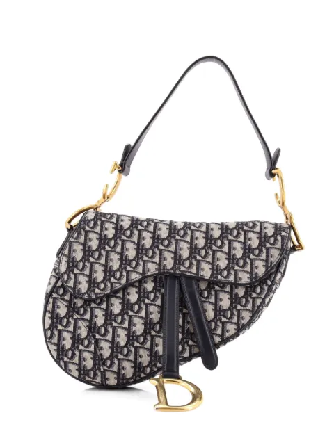 Christian Dior Pre-Owned Saddle Handbag Oblique Canvas Medium shoulder bag Blue UZU0BW3N8O60RHQZ