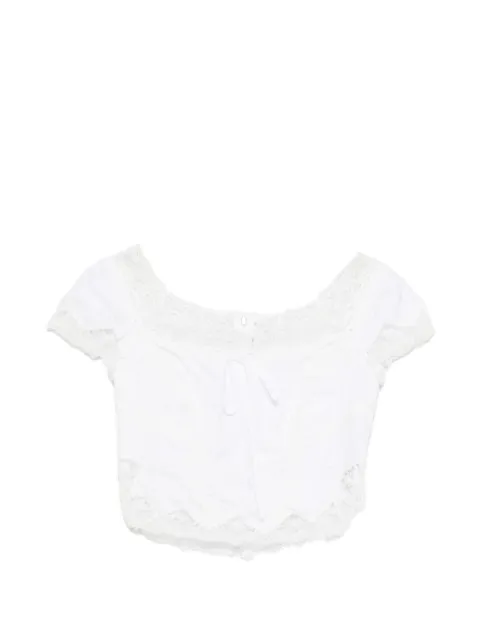 Ermanno Scervino lace-trim top White D482L350APBQP