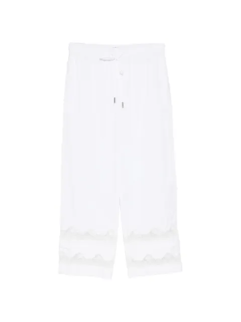 Ermanno Scervino lace-trim cropped trousers White D482P373APBQP