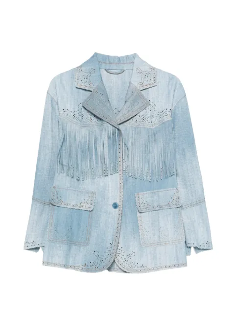Ermanno Scervino fringed laser-cut jacket Blue D487I312REMY