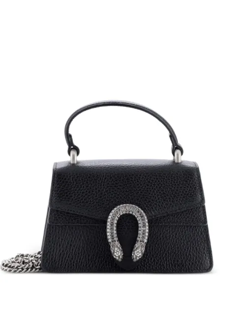 Gucci Pre-Owned Dionysus Top Handle Bag Leather with Crystals Mini satchel Black O8D686H83VYSNTUT
