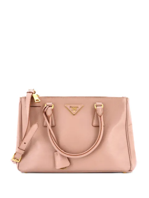 Prada Pre-Owned Double Zip Lux Saffiano Leather Medium tote bag Neutrals 18Y6UA5IRRZA9FDW