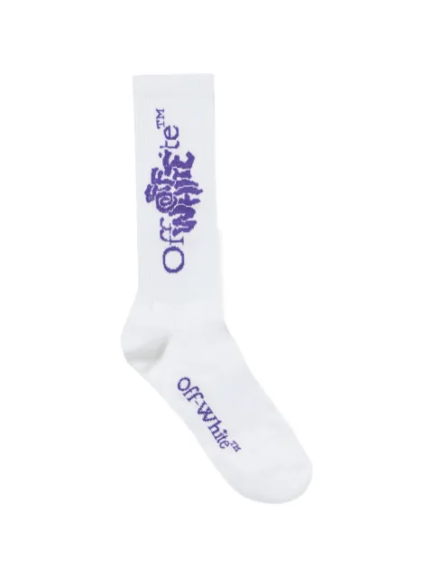 Off-White diagonal ribbed socks White OWRA039F25KNI0030135