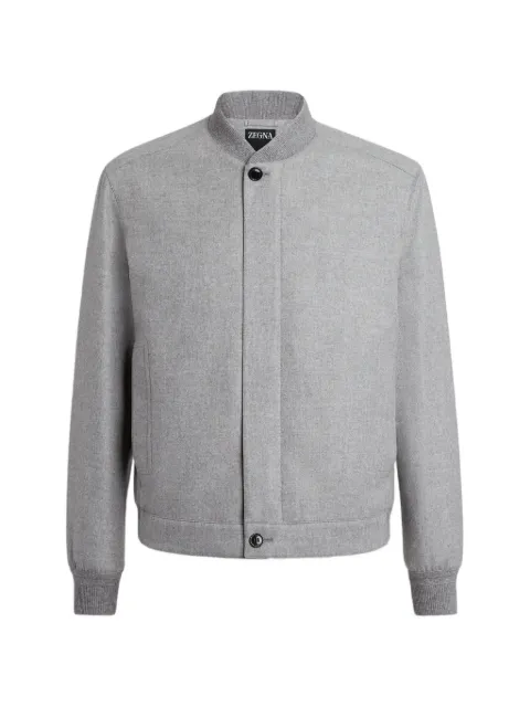 Zegna Oasi buttoned cashmere bomber jacket Grey UCT45A6C119