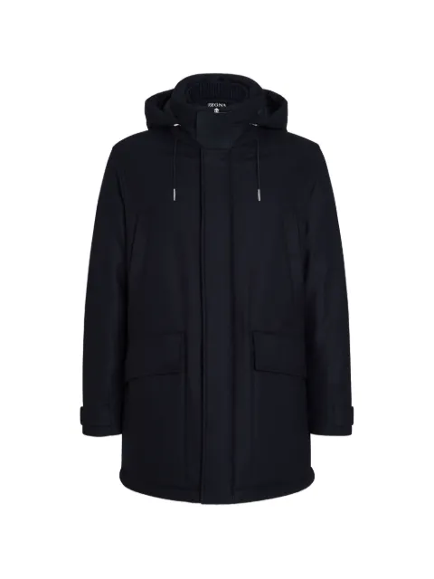Zegna merino-wool hooded jacket Blue UETC2A8ECT514