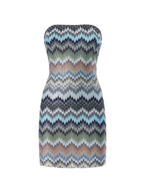 Missoni Chevron strapless mini dress Blue DS26SG2JBR014T