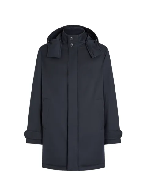 Zegna Motorin hooded parka coat Blue UGTC5A2G336