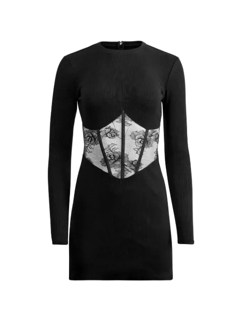 Fleur Du Mal bouquet-lace boned midi dress Black DR06080100