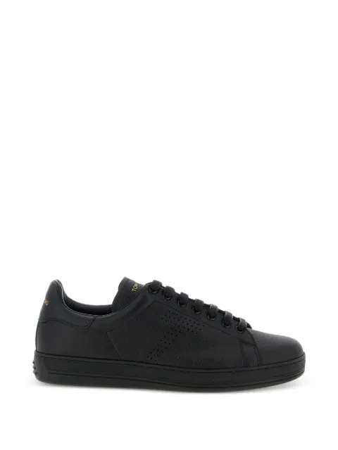 TOM FORD perforated-logo leather sneakers Black J1507LCL045LNNP