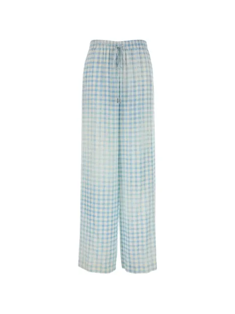Ermanno Scervino drawstring check-pattern trousers Blue D482P355WJK