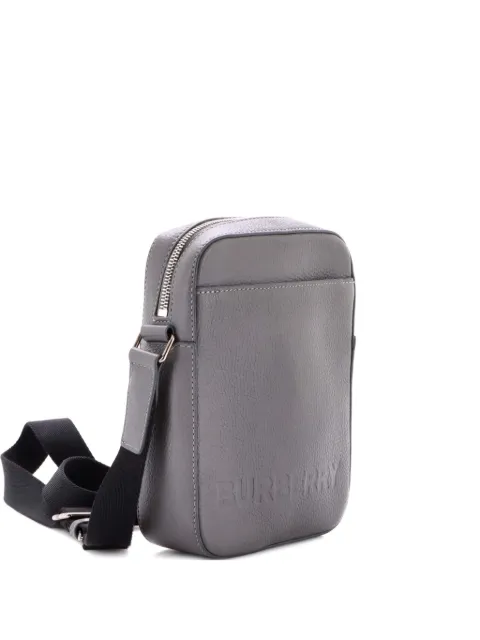 Burberry Pre-Owned Thornton Logo Embossed Leather Small crossbody bag Grey QB7GDER82BRLMK8T