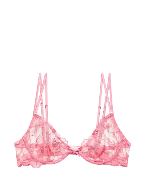 Fleur Du Mal floral embroidered ruffled bra Pink BR04780831