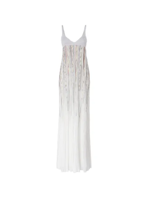 Missoni sleeveless flame-effect lamé gown White DS26SG16BK01GZ