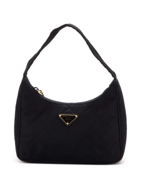 Prada Pre-Owned Quilted Tessuto Small hobo bag Black NM4IKTWEJZP1QC44