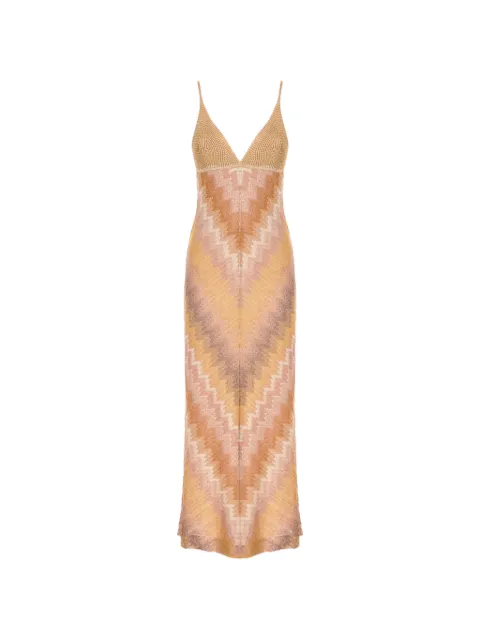 Missoni V-neck midi dress Neutrals DS26SG28BR014S