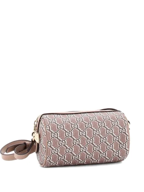 Gucci Pre-Owned Cylindrical GG Shadow Coated Canvas Mini shoulder bag Brown 1F7BBBGF3TI6R14I