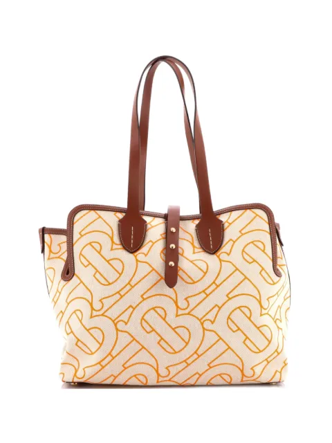 Burberry Pre-Owned Soft Belt Bag XL TB Monogram Printed Canvas Medium tote bag Brown 9O5I0S6U8W20FCHG