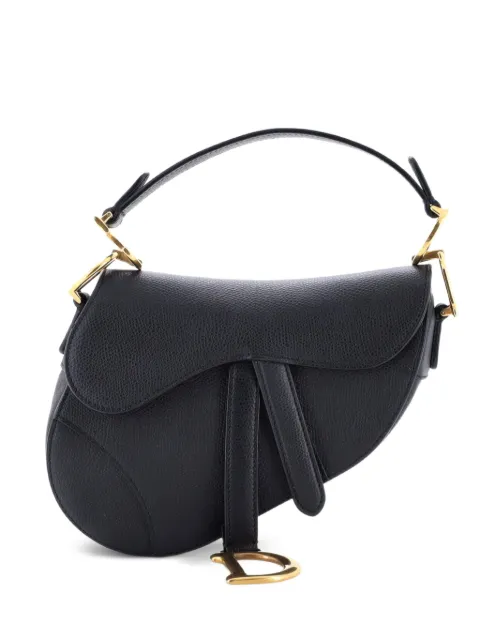Christian Dior Pre-Owned Saddle Handbag Leather Mini shoulder bag Black XL0XZQZB70U26EEX
