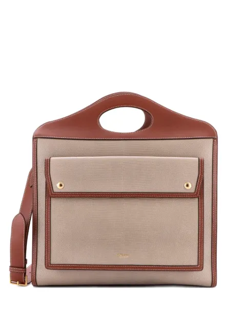 Burberry Pre-Owned Pocket Lizard Embossed Leather Medium tote bag Neutrals VBL2OL6ZCND93CKD