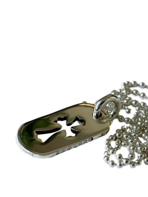 Chrome Hearts small cross dog tag ball-chain necklace Silver CHRM0722
