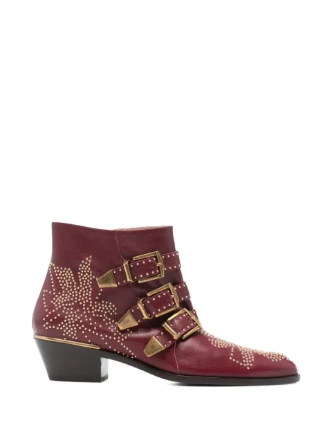 Chloé buckle-fastening embellished boots Red CH26S134UR