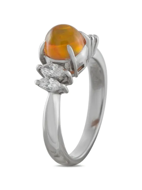 LB Exclusive diamond and opal ring Silver MF04122925