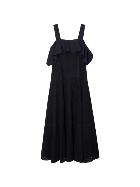 3.1 Phillip Lim ruffled broderie midi dress Blue S26191090BRN