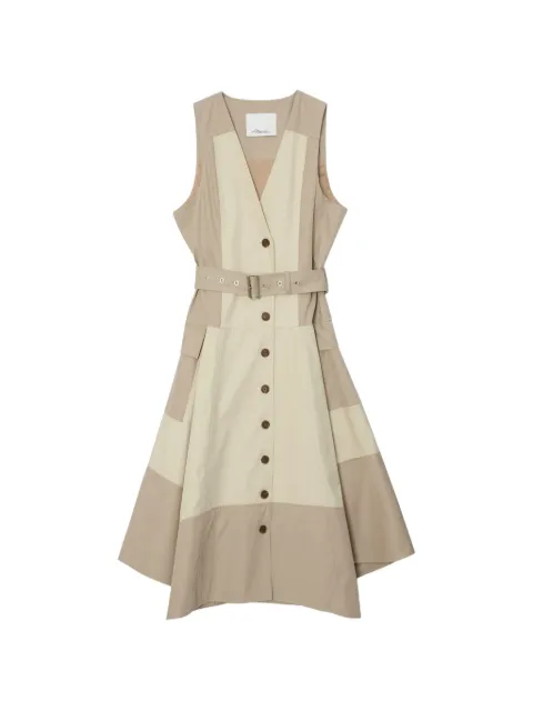 3.1 Phillip Lim belted button cotton midi dress Neutrals S26191076OTL
