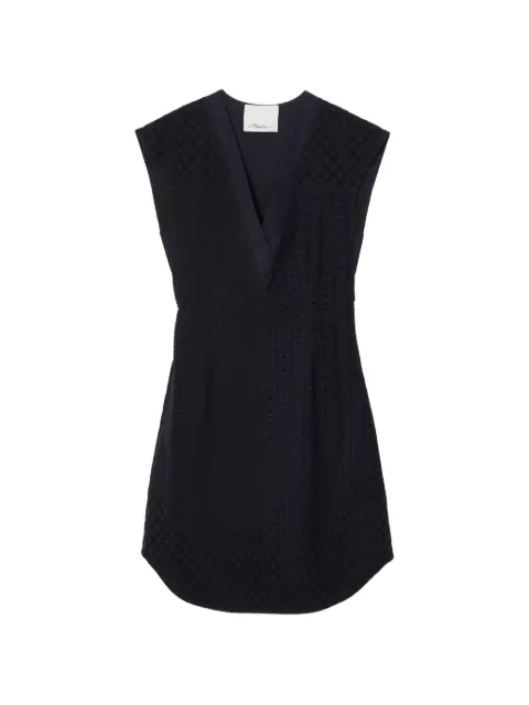3.1 Phillip Lim V-neck belted cotton mini dress Blue S26191089BRN