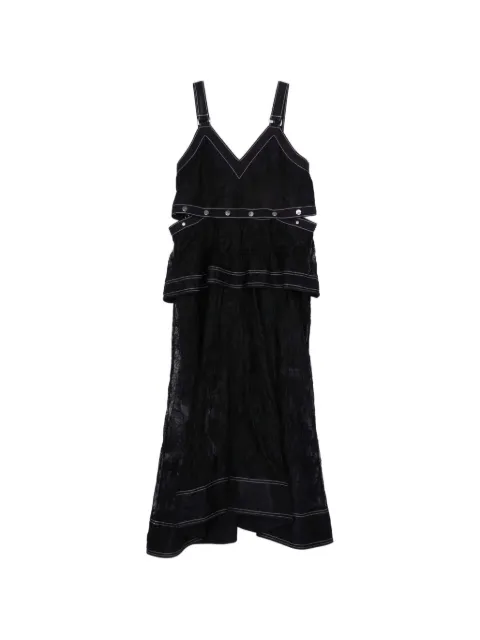 3.1 Phillip Lim V-neck studded midi dress Black E26191043FDLA