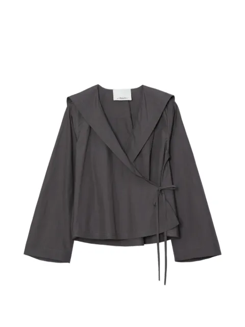 3.1 Phillip Lim wide collar tie blouse Grey S26221814OPL