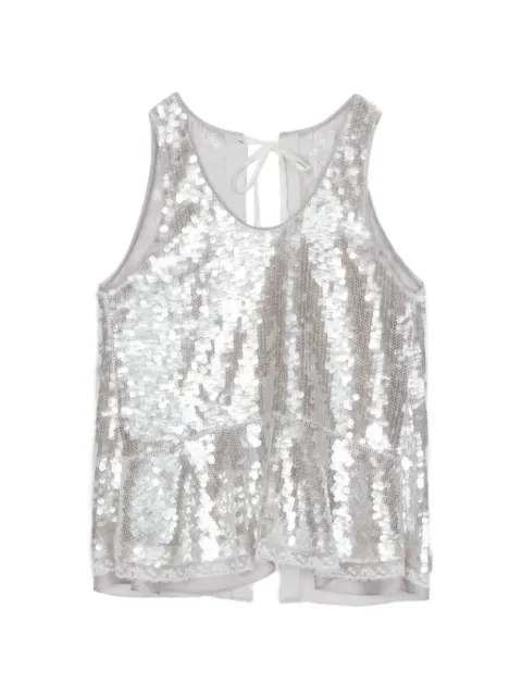 3.1 Phillip Lim sequined ribbon top Silver E26121775NSQA