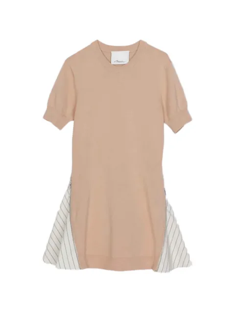 3.1 Phillip Lim zip-detail striped mini dress Neutrals E26170540SCR