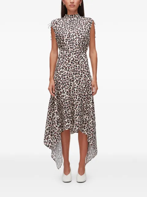 3.1 Phillip Lim leopard-print ruched silk dress Neutrals E26291011SLP