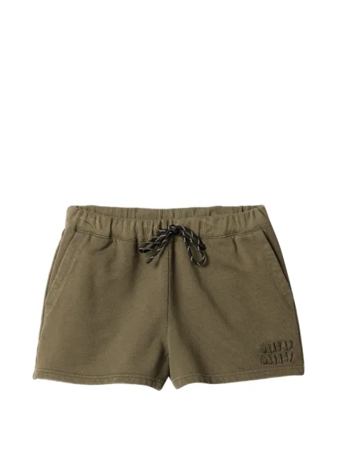 Miu Miu logo-detail sweat shorts Green MJP359SOOO182K