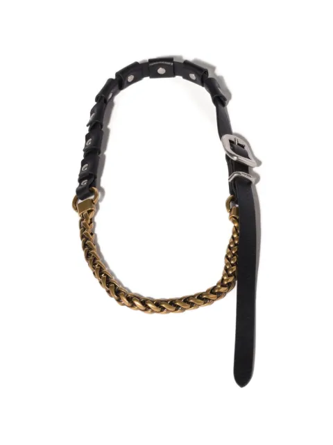 Miu Miu metal and leather necklace Black 5IC3232G75