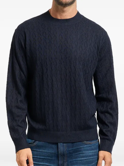 Armani Exchange textured knit sweater Blue XM000878AF11982