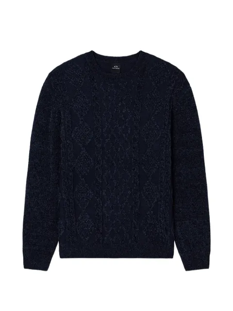 Armani Exchange cable-knit crew-neck sweater Blue XM001331AF13776