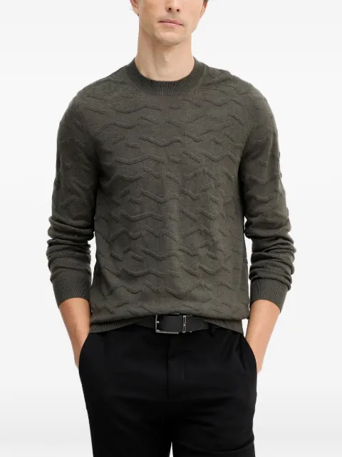 Armani Exchange patterned crew-neck sweater Brown XM001560AF11982F7010