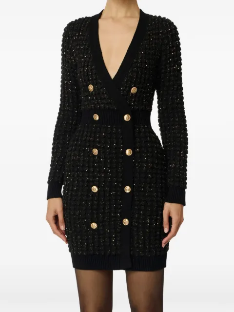 Elisabetta Franchi buttoned V-neck mini dress Black AM15Q56E2