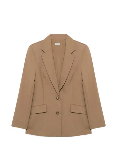 SIMKHAI notched collar pleated blazer Brown 1266135F