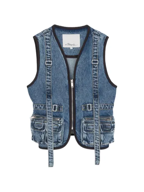 3.1 Phillip Lim front-pocket denim vest Blue E26180250LID