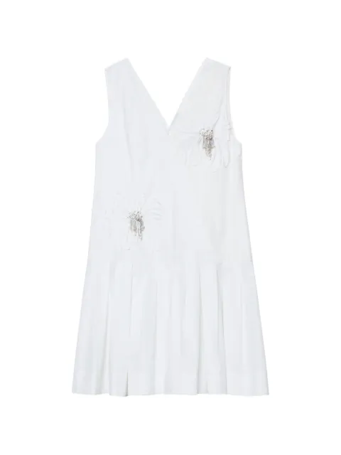 3.1 Phillip Lim floral appliqué V-neck mini dress White S26291072OPL