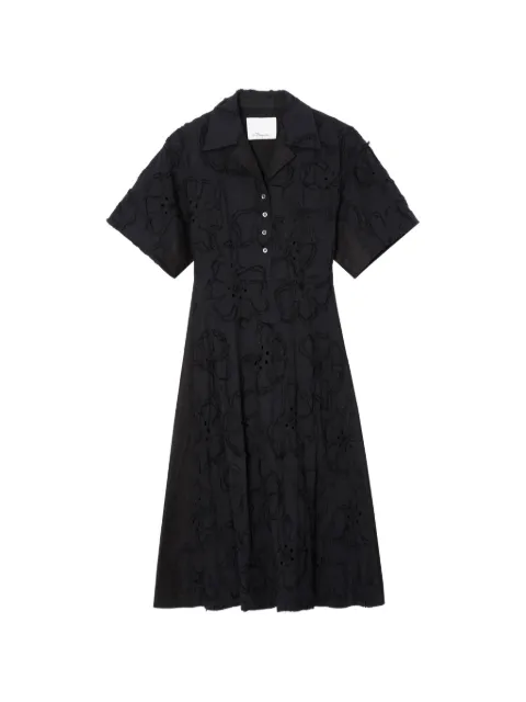 3.1 Phillip Lim floral collared midi dress Black S26291083TFE