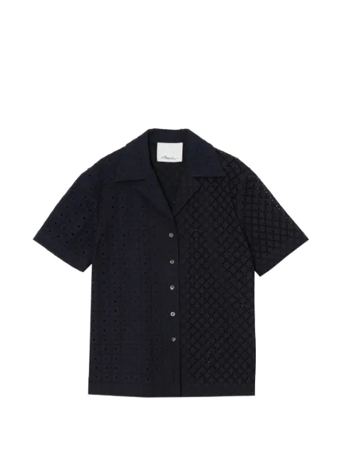 3.1 Phillip Lim openwork short-sleeved shirt Blue S26121800BRN