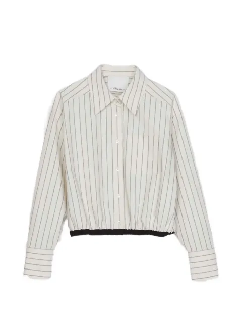 3.1 Phillip Lim striped cropped shirt Black E26121767CCU