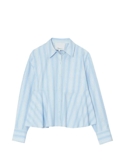 3.1 Phillip Lim flounce striped peplum shirt Blue S26221802SRH