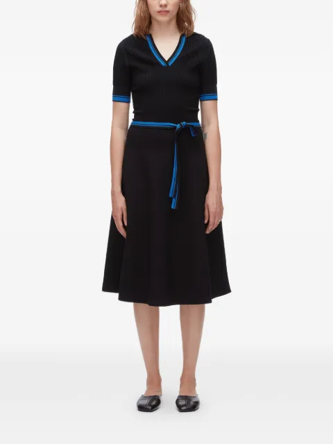 3.1 Phillip Lim textured rib polo midi dress Black E26270515VTR