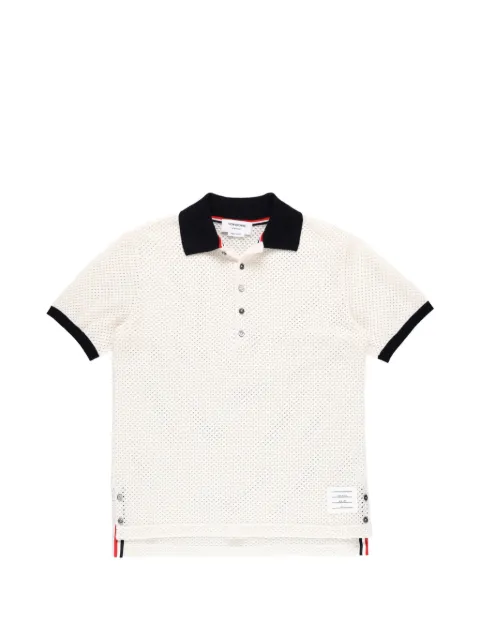 Thom Browne mesh cashmere polo Neutrals MJP239A07540